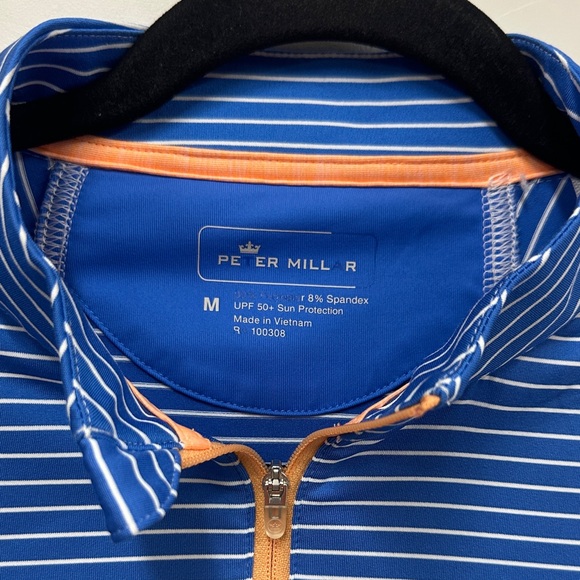Peter Millar Blue and White Striped Sun comfort base layer M - Picture 2 of 7